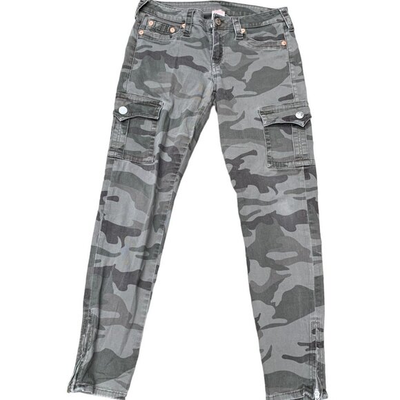 Vintage True Religion Jeans Size 29 CARGO LEGGINGS Camo - Picture 5 of 6